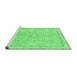 Sideview of Machine Washable Abstract Emerald Green Modern Area Rugs, wshabs2108emgrn