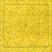 Square Abstract Yellow Modern Rug, abs2108yw