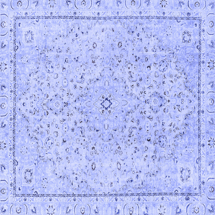 Square Abstract Blue Modern Rug, abs2108blu