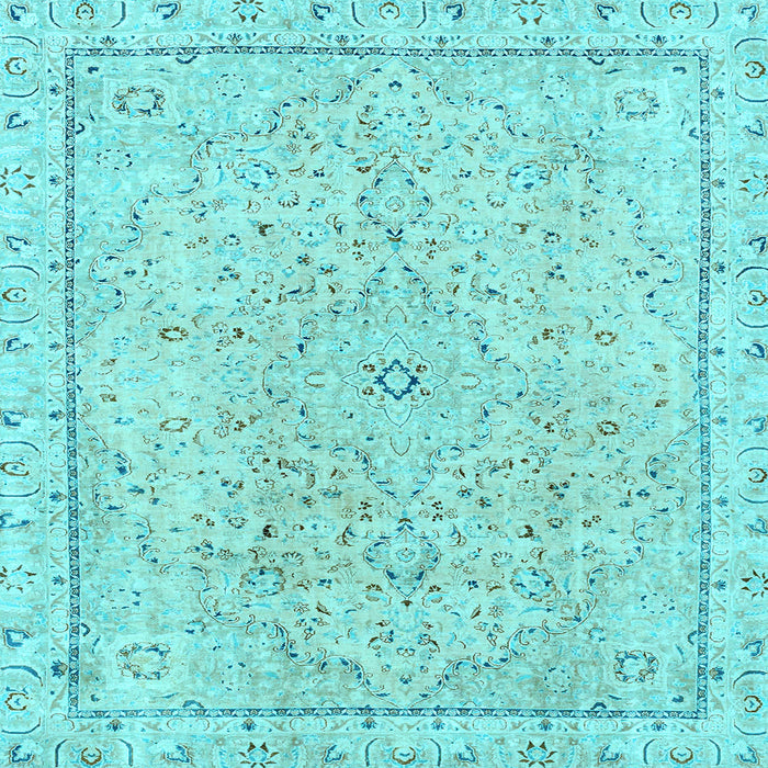Square Machine Washable Abstract Light Blue Modern Rug, wshabs2108lblu