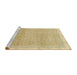 Sideview of Machine Washable Abstract Brown Gold Rug, wshabs2109