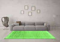 Machine Washable Abstract Green Modern Rug, wshabs2109grn