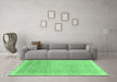 Machine Washable Abstract Emerald Green Modern Area Rugs in a Living Room,, wshabs2109emgrn