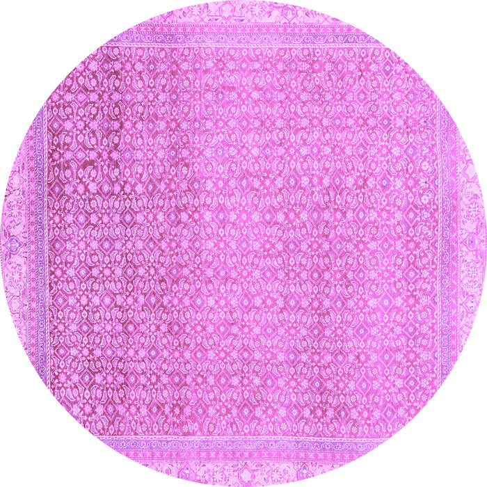 Round Abstract Purple Modern Rug, abs2109pur