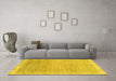 Machine Washable Abstract Yellow Modern Rug in a Living Room, wshabs2109yw