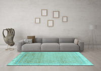 Machine Washable Abstract Light Blue Modern Rug, wshabs2109lblu