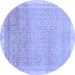 Round Abstract Blue Modern Rug, abs2109blu