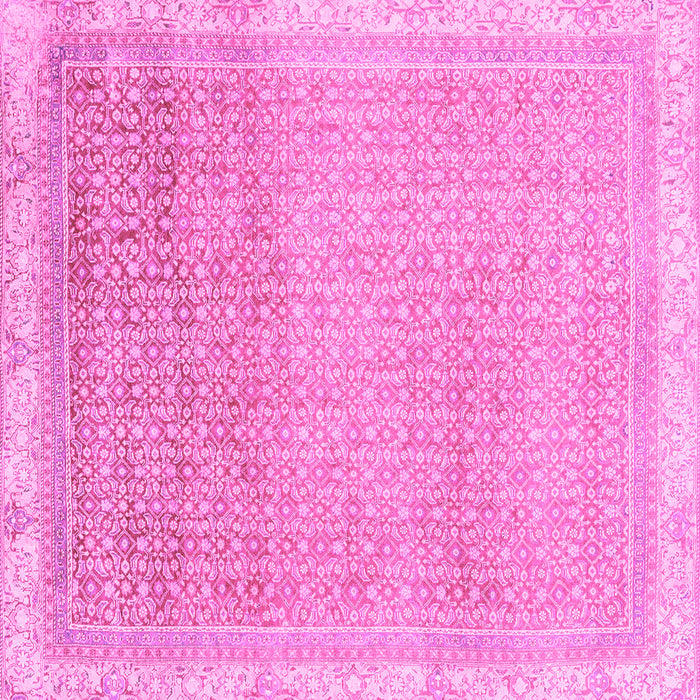 Square Machine Washable Abstract Pink Modern Rug, wshabs2109pnk
