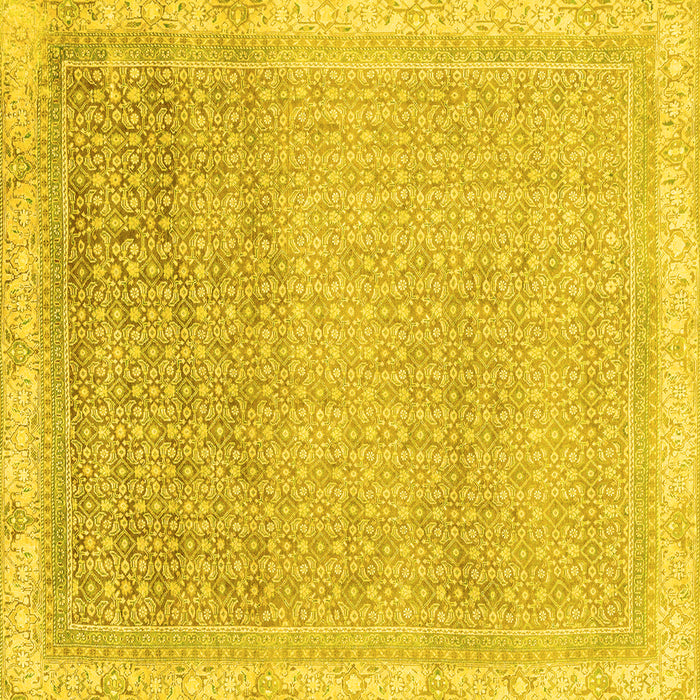 Square Abstract Yellow Modern Rug, abs2109yw