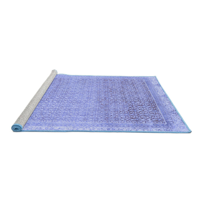Sideview of Machine Washable Abstract Blue Modern Rug, wshabs2109blu