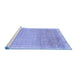 Sideview of Machine Washable Abstract Blue Modern Rug, wshabs2109blu