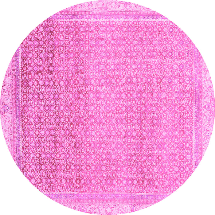 Round Abstract Pink Modern Rug, abs2109pnk