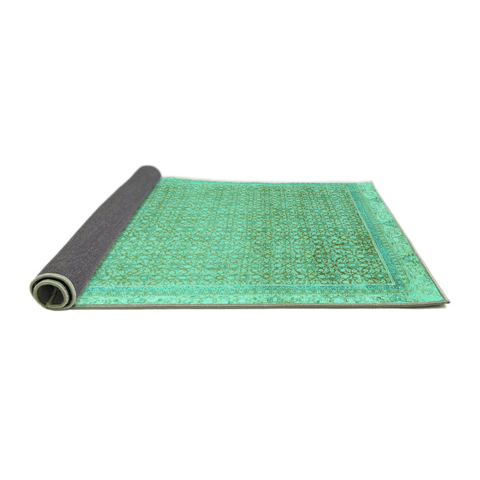 Sideview of Abstract Turquoise Modern Rug, abs2109turq
