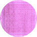 Round Machine Washable Abstract Purple Modern Area Rugs, wshabs2109pur