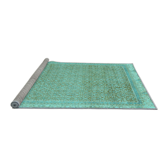 Sideview of Machine Washable Abstract Light Blue Modern Rug, wshabs2109lblu