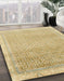 Abstract Brown Gold Modern Rug in Family Room, abs2109