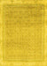 Machine Washable Abstract Yellow Modern Rug, wshabs2109yw