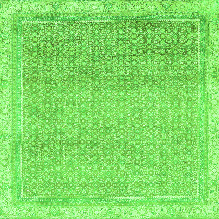 Square Machine Washable Abstract Green Modern Area Rugs, wshabs2109grn