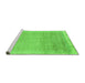 Sideview of Machine Washable Abstract Green Modern Area Rugs, wshabs2109grn