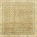 Square Abstract Brown Gold Modern Rug, abs2109