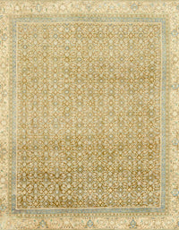 Machine Washable Abstract Brown Gold Rug, wshabs2109