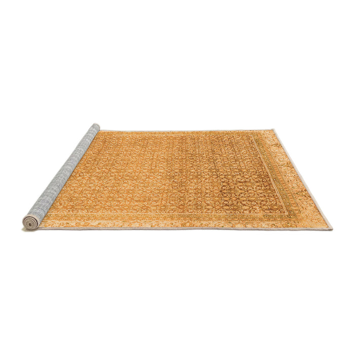 Sideview of Machine Washable Abstract Orange Modern Area Rugs, wshabs2109org