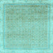 Square Abstract Light Blue Modern Rug, abs2109lblu