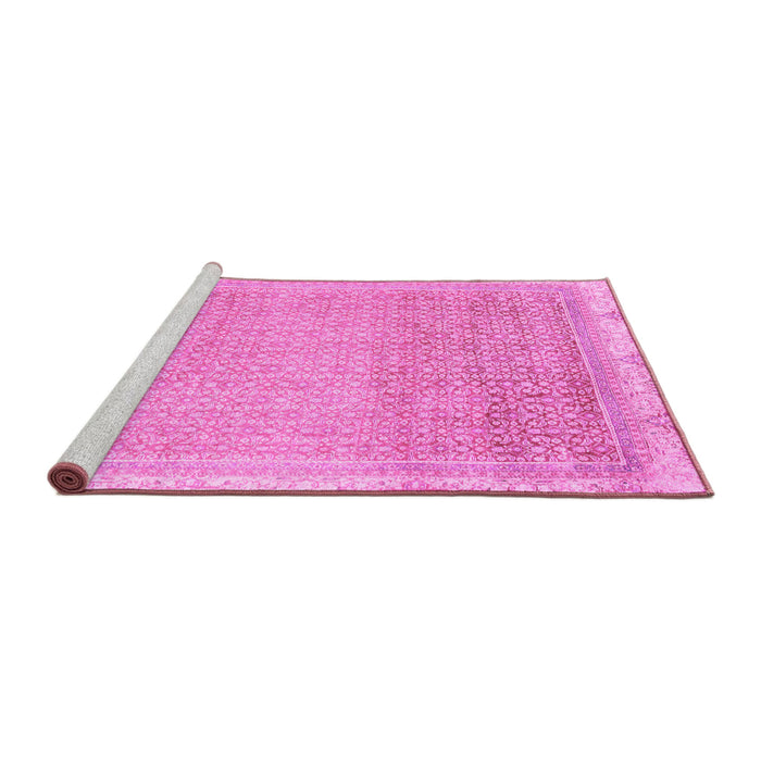Sideview of Machine Washable Abstract Pink Modern Rug, wshabs2109pnk