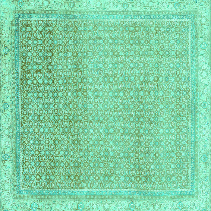 Square Machine Washable Abstract Turquoise Modern Area Rugs, wshabs2109turq