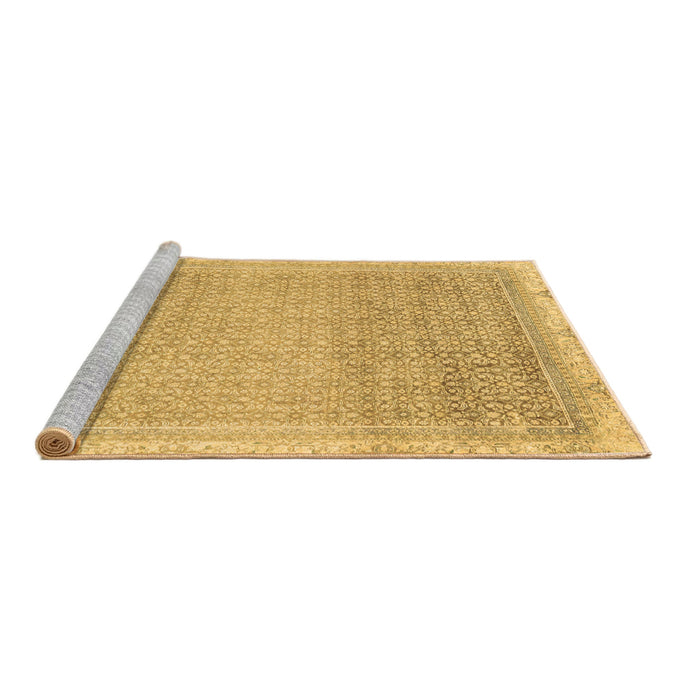 Sideview of Machine Washable Abstract Brown Modern Rug, wshabs2109brn