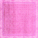 Square Abstract Pink Modern Rug, abs2109pnk