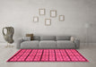 Machine Washable Abstract Pink Modern Rug in a Living Room, wshabs210pnk