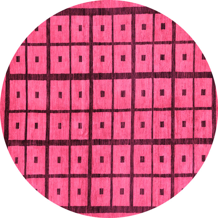 Round Abstract Pink Modern Rug, abs210pnk