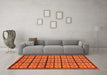 Machine Washable Abstract Orange Modern Area Rugs in a Living Room, wshabs210org