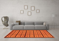 Machine Washable Abstract Orange Modern Rug, wshabs210org