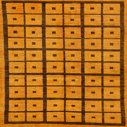 Square Abstract Dark Orange Modern Rug, abs210