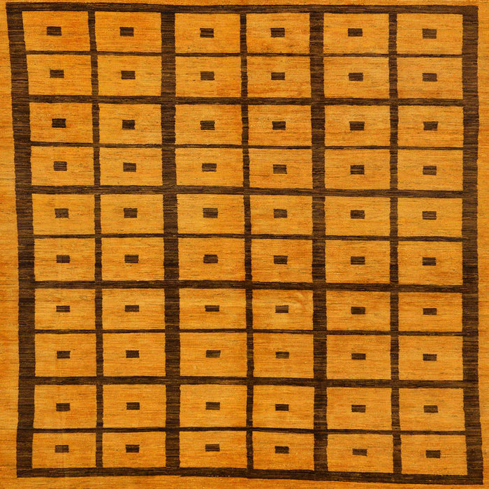 Square Abstract Dark Orange Modern Rug, abs210