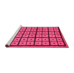 Sideview of Machine Washable Abstract Pink Modern Rug, wshabs210pnk