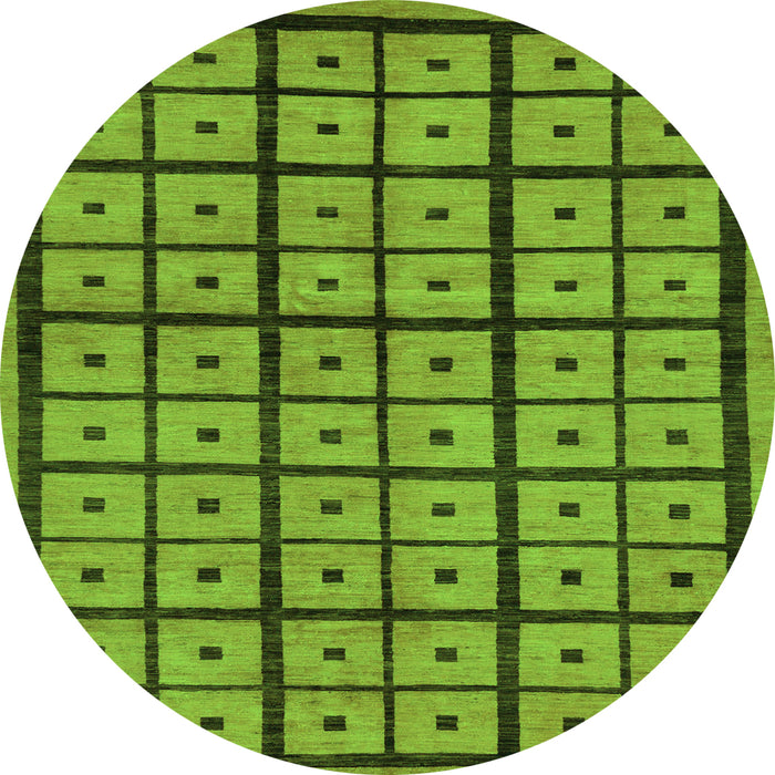 Round Abstract Green Modern Rug, abs210grn