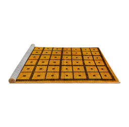 Sideview of Machine Washable Abstract Yellow Modern Rug, wshabs210yw