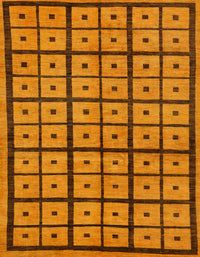 Machine Washable Abstract Dark Orange Rug, wshabs210