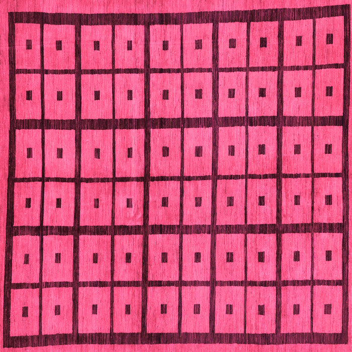 Square Machine Washable Abstract Pink Modern Rug, wshabs210pnk