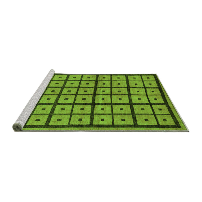 Sideview of Machine Washable Abstract Green Modern Area Rugs, wshabs210grn