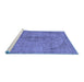 Sideview of Machine Washable Abstract Blue Modern Rug, wshabs2110blu