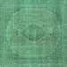 Square Abstract Turquoise Modern Rug, abs2110turq