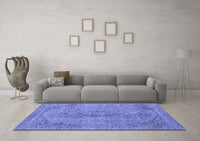 Machine Washable Abstract Blue Modern Rug, wshabs2110blu