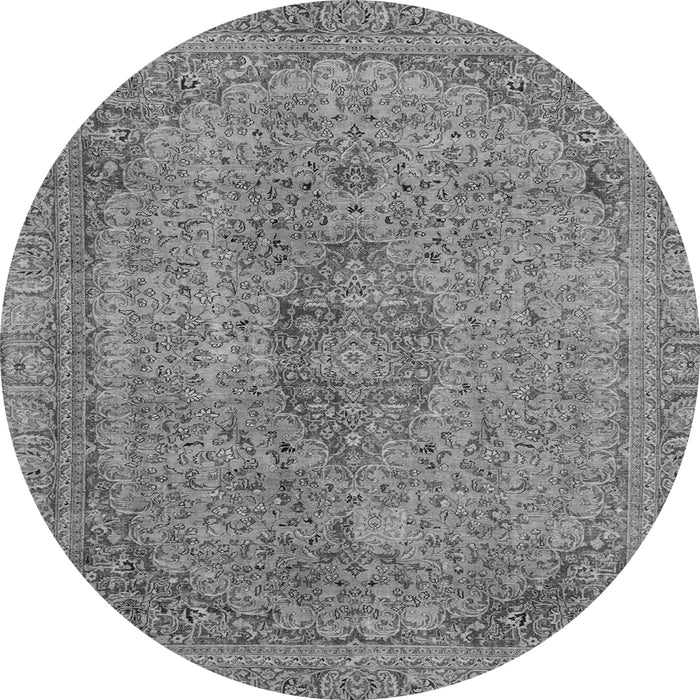 Round Machine Washable Abstract Gray Modern Rug, wshabs2110gry