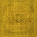 Square Abstract Yellow Modern Rug, abs2110yw