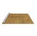 Sideview of Machine Washable Abstract Brown Modern Rug, wshabs2110brn