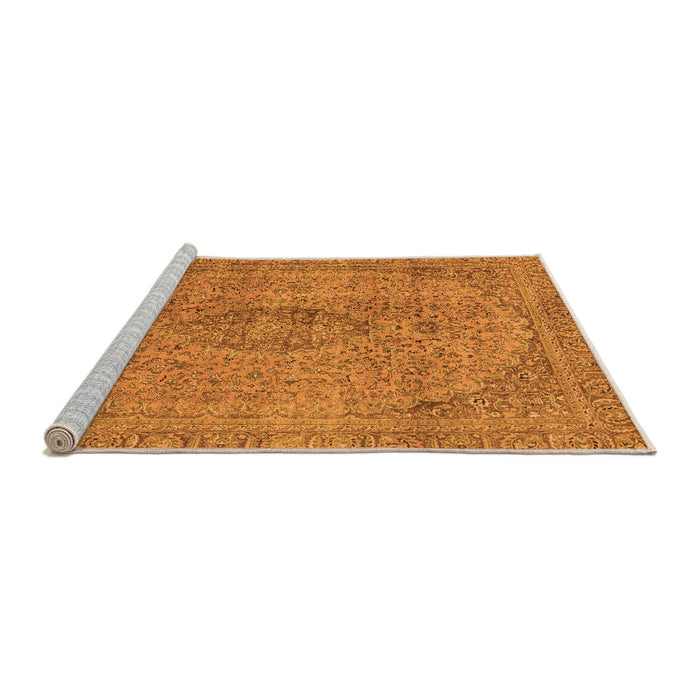 Sideview of Machine Washable Abstract Orange Modern Area Rugs, wshabs2110org